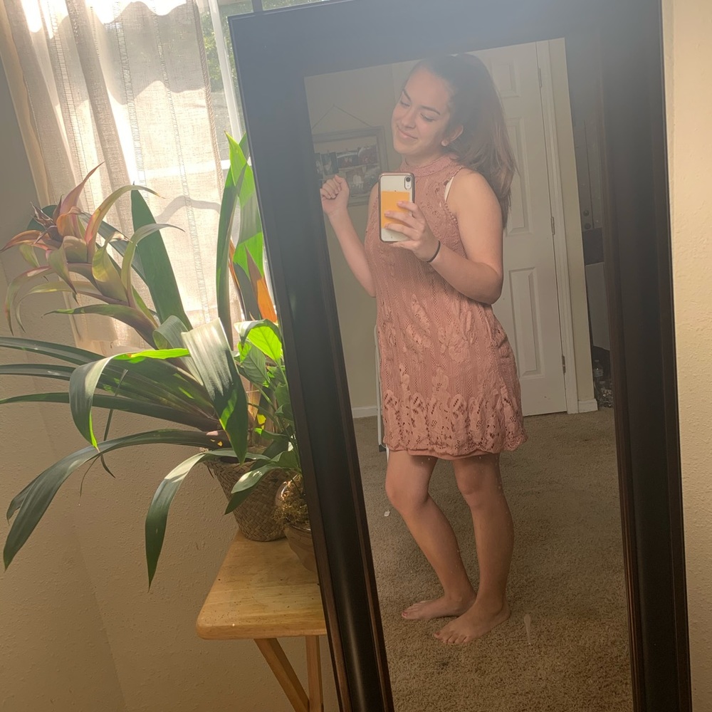 Pink lace dress